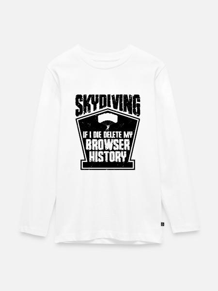 Fallschirmspringen Nervenkitzel - Teenager Premium Bio Langarmshirt - Weiß
