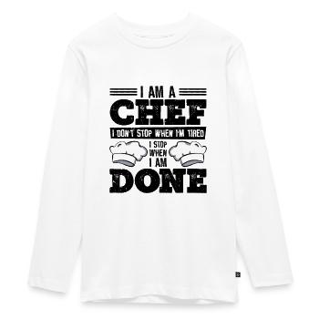 Chef Cooking Meals Culinary Cooks Baking - Teenager Premium Organic Long Sleeve Shirt - white - Front - AI Model Kid Female (0cm)