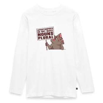 Katze Grammatik Apostroph Englische Grammatik - Teenager Premium Bio Langarmshirt - Weiß - Vorne - AI Model Kid Female (0cm)