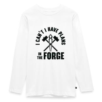 Knifemaking Knife Making Bladesmith Smithing Knife - Teenager Premium Organic Long Sleeve Shirt - white - Front - AI Model Kid Female (0cm)