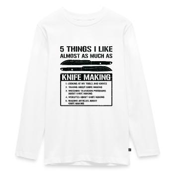 Knifemaking Knife Making Bladesmith Smithing Knife - Teenager Premium Organic Long Sleeve Shirt - white - Front - AI Model Kid Female (0cm)