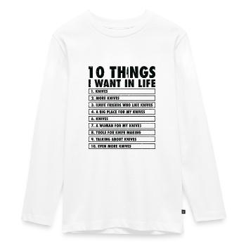 Knifemaking Knife Making Bladesmith Smithing Knife - Teenager Premium Organic Long Sleeve Shirt - white - Front - AI Model Kid Female (0cm)