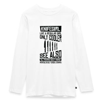 Knifemaking Knife Making Bladesmith Smithing Knife - Teenager Premium Organic Long Sleeve Shirt - white - Front - AI Model Kid Female (0cm)