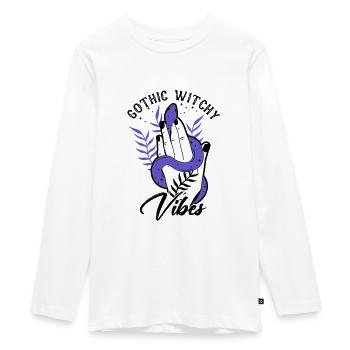 Gothic Divination Fortune Telling Witch Crystal - Teenager Premium Organic Long Sleeve Shirt - white - Front - AI Model Kid Female (0cm)