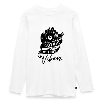 Gothic Divination Fortune Telling Witch Crystal - Teenager Premium Organic Long Sleeve Shirt - white - Front - AI Model Kid Female (0cm)