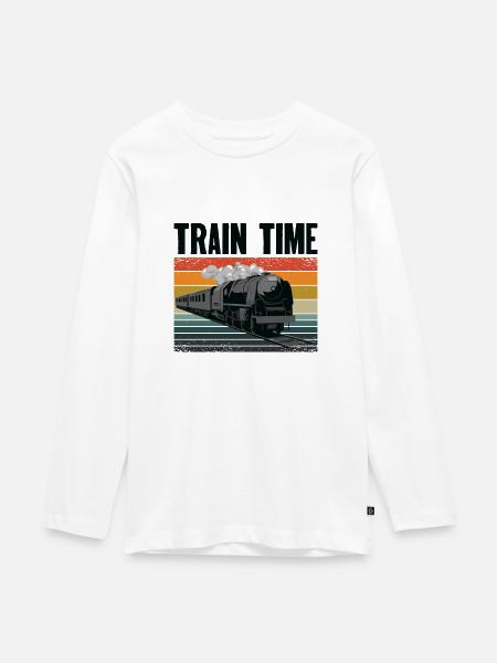 Zugverkehr Lokomotivführer Zugführer - Teenager Premium Bio Langarmshirt - Weiß