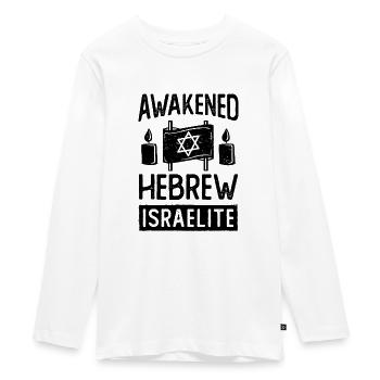 Awakened Hebrew Israelite Israel Jewish Israeli - Teenager Premium Organic Long Sleeve Shirt - white - Front - AI Model Kid Female (0cm)