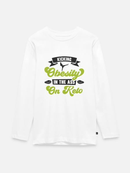 Keto-Diät Ketogene Ernährung Diätassistent - Teenager Premium Bio Langarmshirt - Weiß