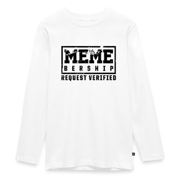 Social Media Meme Membership Request - Teenager Premium Organic Long Sleeve Shirt - white - Front - AI Model Kid Female (0cm)