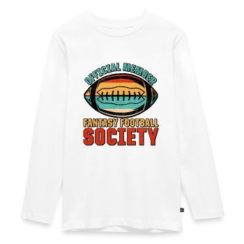 Fantasy Football Official Member Vintage Sports - Teenager Premium Organic Long Sleeve Shirt - white - Front - AI Model Kid Female (0cm)