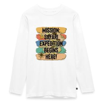 Safari Wildlife Mission Expedition Adventure - Teenager Premium Organic Long Sleeve Shirt - white - Front - AI Model Kid Female (0cm)