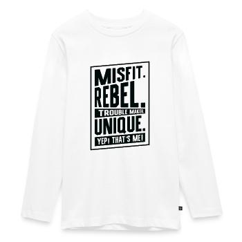 Positivität Außenseiter Dichter Poesie - Teenager Premium Bio Langarmshirt - Weiß - Vorne - AI Model Kid Female (0cm)