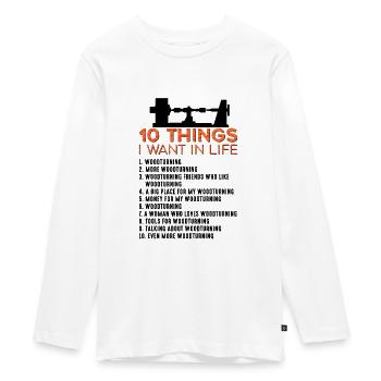 Drechsler Handwerker Drechsler Schreinerei - Teenager Premium Bio Langarmshirt - Weiß - Vorne - AI Model Kid Female (0cm)