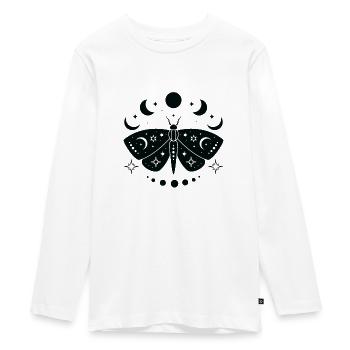 Himmlischer Schmetterling Mystischer - Teenager Premium Bio Langarmshirt - Weiß - Vorne - AI Model Kid Female (0cm)