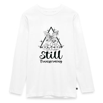 Himmlischer Schmetterling Transforming Galaxy - Teenager Premium Bio Langarmshirt - Weiß - Vorne - AI Model Kid Female (0cm)