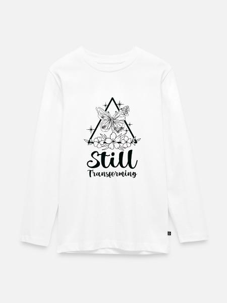 Himmlischer Schmetterling Transforming Galaxy - Teenager Premium Bio Langarmshirt - Weiß