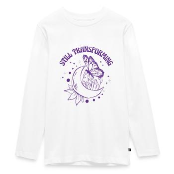 Himmlischer Schmetterling Transforming Galaxy - Teenager Premium Bio Langarmshirt - Weiß - Vorne - AI Model Kid Female (0cm)