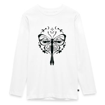 Himmlischer Schmetterling Mystischer - Teenager Premium Bio Langarmshirt - Weiß - Vorne - AI Model Kid Female (0cm)