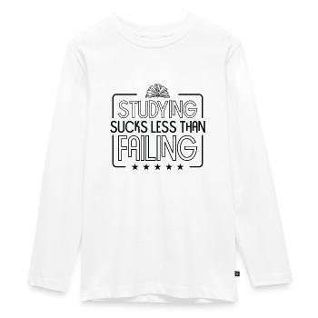 Studying Student Learning Education Lessons Study - Teenager Premium Organic Long Sleeve Shirt - white - Front - AI Model Kid Female (0cm)