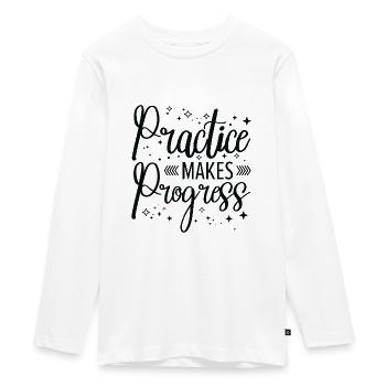 Student Education Studying Progress Study Time - Teenager Premium Organic Long Sleeve Shirt - white - Front - AI Model Kid Female (0cm)