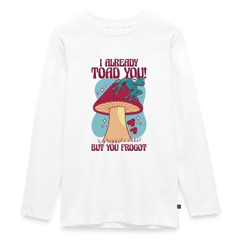 Frog Mushroom Witty Hilarious Pun - Teenager Premium Organic Long Sleeve Shirt - white - Front - AI Model Kid Female (0cm)