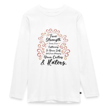 Encouraging People Self-care Motivator Positivity - Teenager Premium Organic Long Sleeve Shirt - white - Front - AI Model Kid Female (0cm)