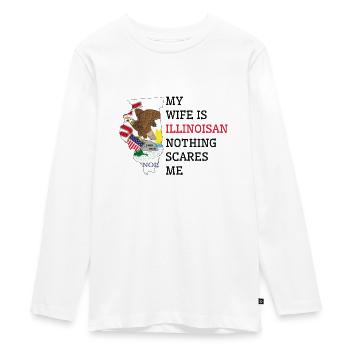 Nichts macht mir Angst Illinoisan Wife Illinois - Teenager Premium Bio Langarmshirt - Weiß - Vorne - AI Model Kid Female (0cm)