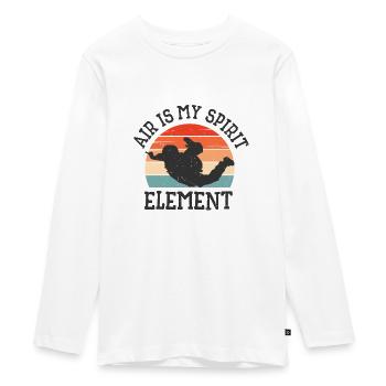 Skydiving Skydiver Skydive Parachuting Air Spirit - Teenager Premium Organic Long Sleeve Shirt - white - Front - AI Model Kid Female (0cm)