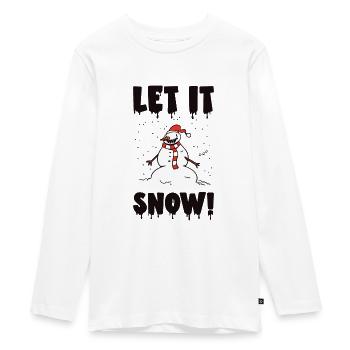 Halloween Gruseliger Schneemann Gespenstischer - Teenager Premium Bio Langarmshirt - Weiß - Vorne - AI Model Kid Female (0cm)