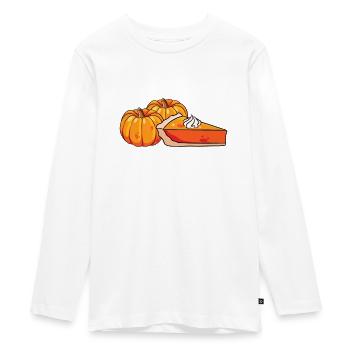 Pumpkin Spice Pie Foodie Whipped Cream Dessert - Teenager Premium Organic Long Sleeve Shirt - white - Front - AI Model Kid Female (0cm)