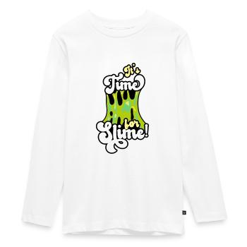 Slime Puddle Cool Cute Adorable for Slime Maker - Teenager Premium Organic Long Sleeve Shirt - white - Front - AI Model Kid Female (0cm)