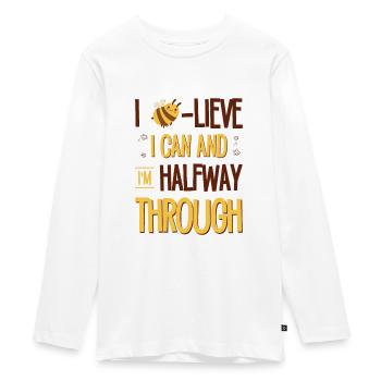 Test Day Bee Testing Shirts for Test Takers Bee - Teenager Premium Organic Long Sleeve Shirt - white - Front - AI Model Kid Female (0cm)