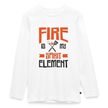 Cuisson Griller Feu Élément Cuisinier et Griller - T-shirt manches longues Premium Ado - blanc - Devant - AI Model Kid Female (0cm)
