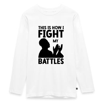 Jesus Anbetung Christliche Kämpfe Religiöser - Teenager Premium Bio Langarmshirt - Weiß - Vorne - AI Model Kid Female (0cm)