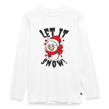 Halloween Gruseliger Schneemann Gespenstischer - Teenager Premium Bio Langarmshirt - Weiß - Vorne - AI Model Kid Female (0cm)