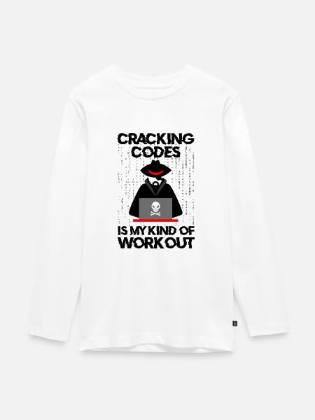 Cybersecurity Professional Hacker Cracking Codes - Teenager Premium Bio Langarmshirt - Weiß