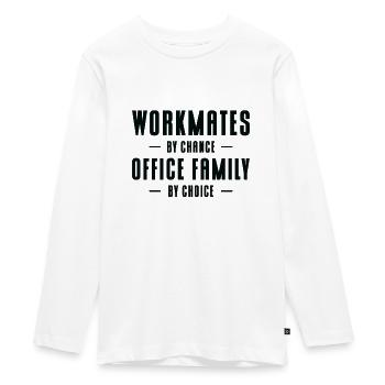 Workmate Office Family Friends Colleague Workplace - Teenager Premium Organic Long Sleeve Shirt - white - Front - AI Model Kid Female (0cm)