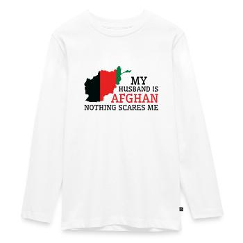 Nichts macht mir Angst Afghanischer Ehemann - Teenager Premium Bio Langarmshirt - Weiß - Vorne - AI Model Kid Female (0cm)