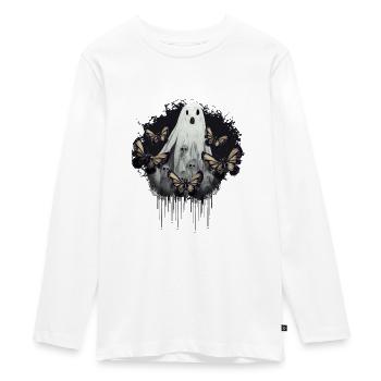 Gruselig Schaurig Unheimlich Frau Halloween - Teenager Premium Bio Langarmshirt - Weiß - Vorne - AI Model Kid Female (0cm)