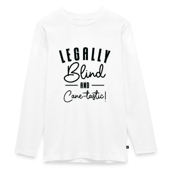 Braille Blind Blindness Awareness Visually - Teenager Premium Organic Long Sleeve Shirt - white - Front - AI Model Kid Female (0cm)