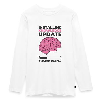 Installing Knowledge Update Student Brain Loading - Teenager Premium Organic Long Sleeve Shirt - white - Front - AI Model Kid Female (0cm)