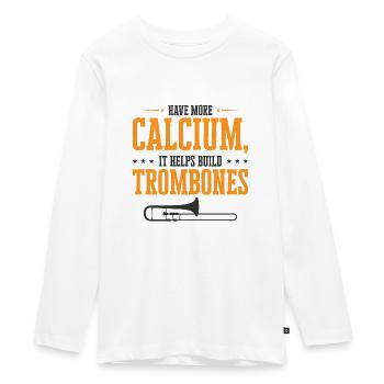 Trombone Professeur Tromboniste Joueur Drôle - T-shirt manches longues Premium Ado - blanc - Devant - AI Model Kid Female (0cm)