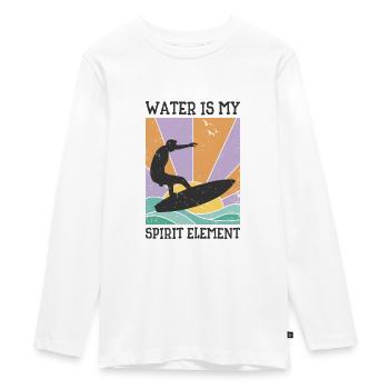 Water Wave Spirit Element Ocean Surfer - Teenager Premium Organic Long Sleeve Shirt - white - Front - AI Model Kid Female (0cm)