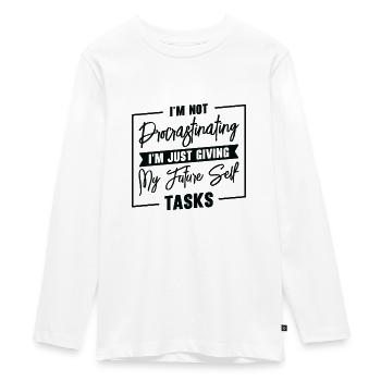 Procrastinating Tasks Procrastinator Delaying Work - Teenager Premium Organic Long Sleeve Shirt - white - Front - AI Model Kid Female (0cm)