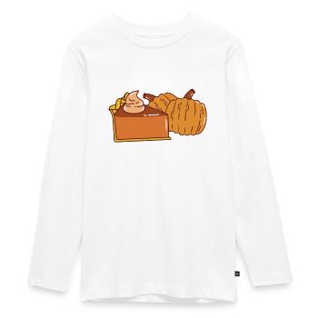 Pumpkin Spice Pie Foodie Whipped Cream Dessert - Teenager Premium Organic Long Sleeve Shirt - white - Front - AI Model Kid Female (0cm)