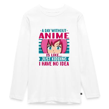 Anime Girl Manga Eyes Un jour sans anime - T-shirt manches longues Premium Ado - blanc - Devant - AI Model Kid Female (0cm)