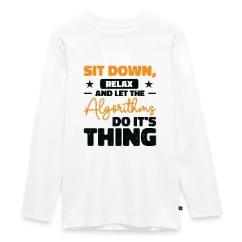 Computer Algorithm Programmer Artificial - Teenager Premium Organic Long Sleeve Shirt - white - Front - AI Model Kid Female (0cm)