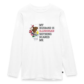 Nichts macht mir Angst Illinoisan Husband Illinois - Teenager Premium Bio Langarmshirt - Weiß - Vorne - AI Model Kid Female (0cm)