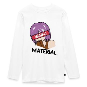 Anime Waifu Material Manga Augen Japanisch - Teenager Premium Bio Langarmshirt - Weiß - Vorne - AI Model Kid Female (0cm)