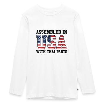 Born Thai Thailand American USA Citizenship - Teenager Premium Organic Long Sleeve Shirt - white - Front - AI Model Kid Female (0cm)